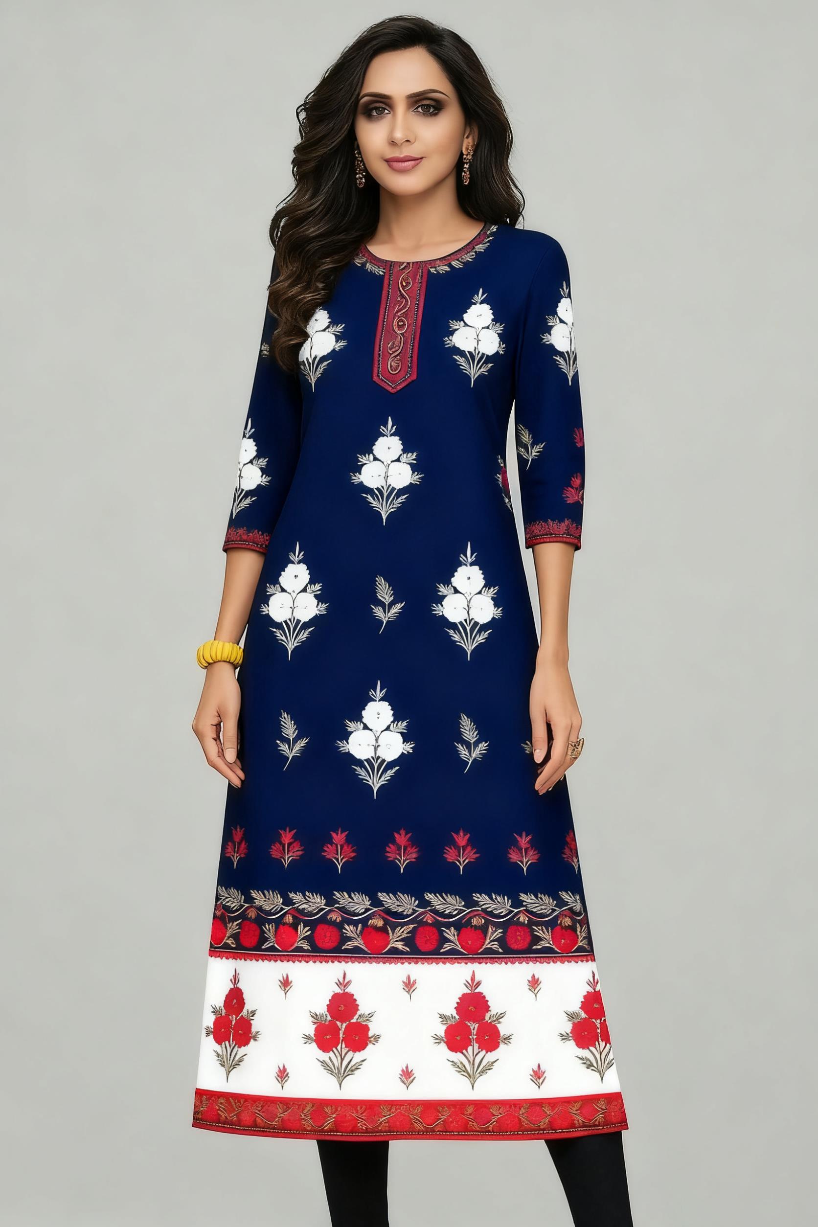 Muslim Kurt Flowers Women's Fa - đánh giá và giá Ethnic Fashion Kurtis