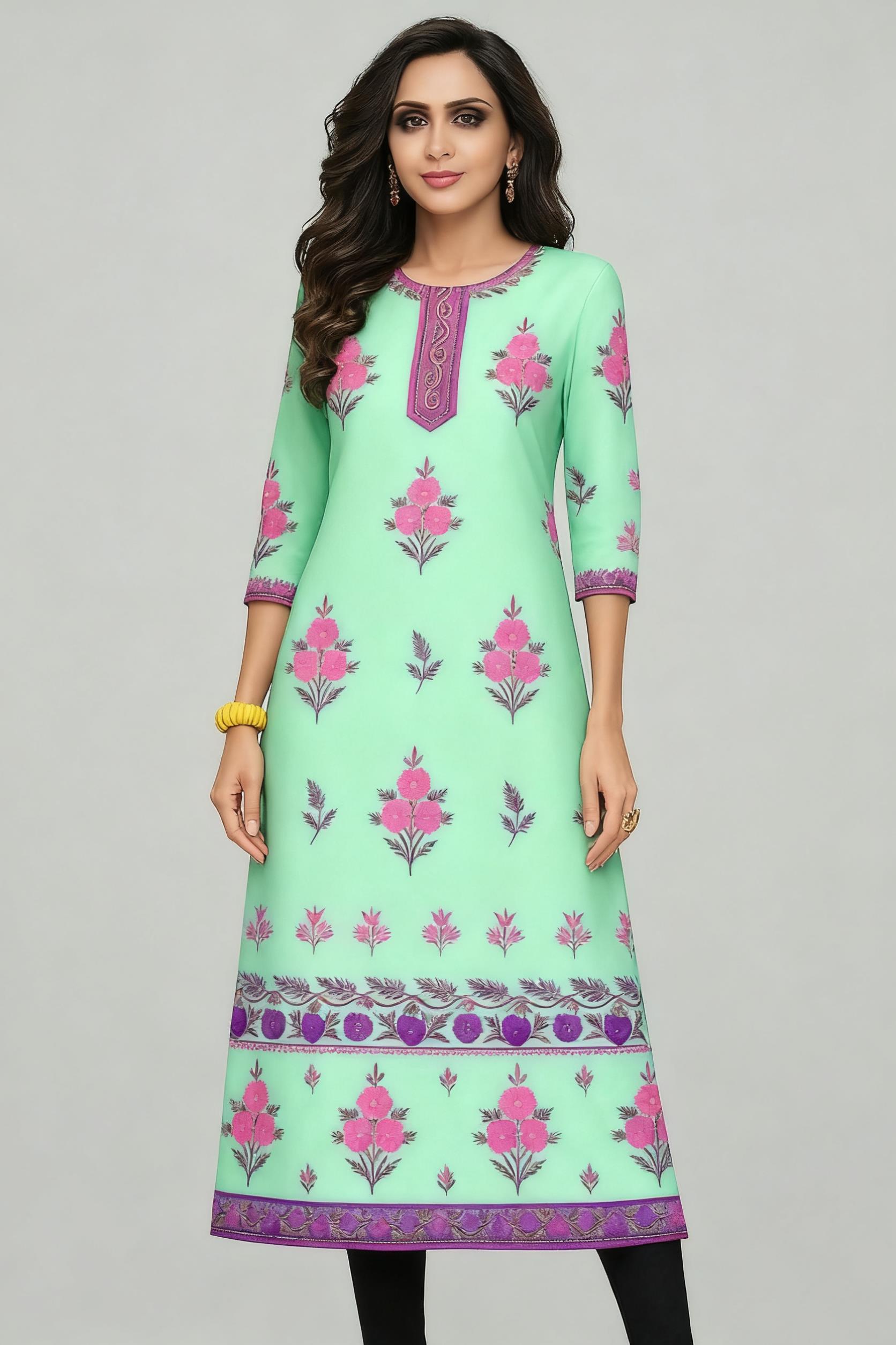 Muslim Kurt Flowers Women's Fa - đánh giá và giá Ethnic Fashion Kurtis