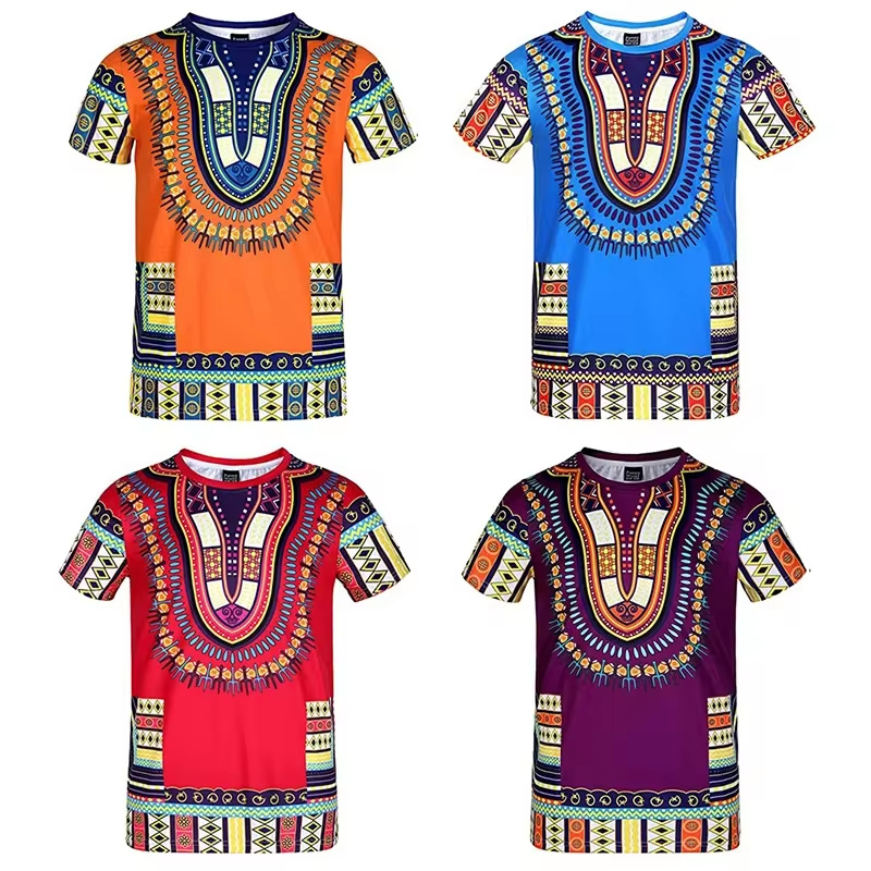 Summer Harajuku 3D Print Afric - đánh giá và giá Dashiki Shirt Men