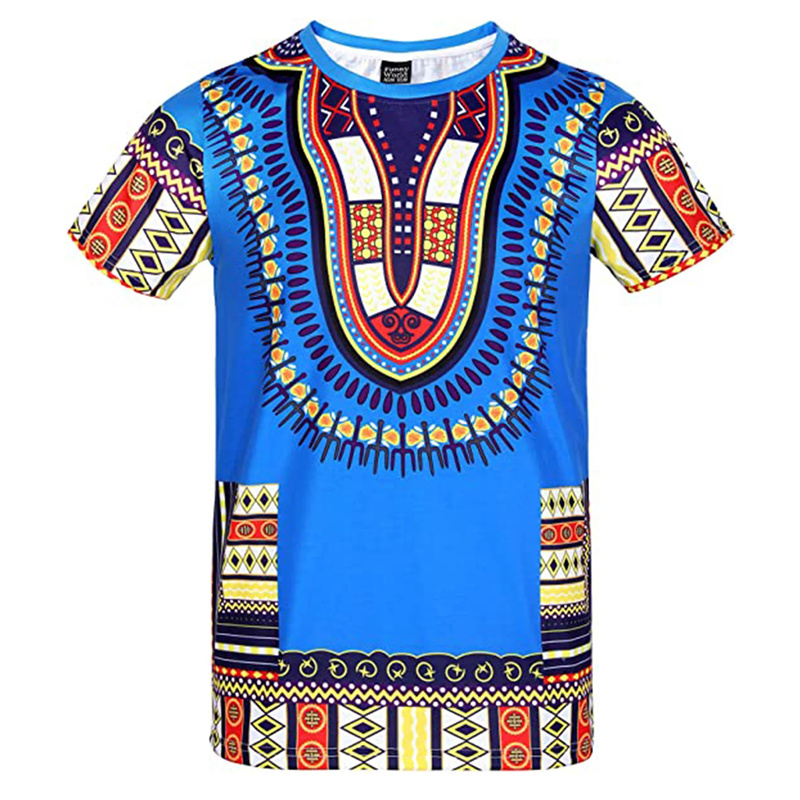 Summer Harajuku 3D Print Afric - đánh giá và giá Dashiki Shirt Men
