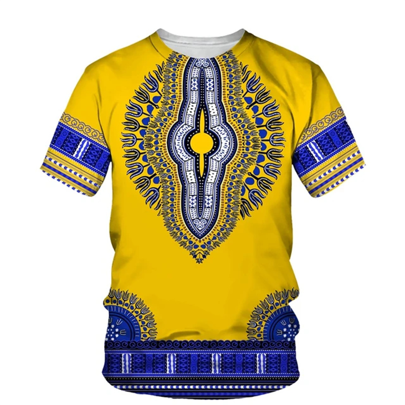 Summer Harajuku 3D Print Afric - đánh giá và giá Dashiki Shirt Men