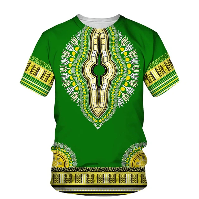Summer Harajuku 3D Print Afric - đánh giá và giá Dashiki Shirt Men
