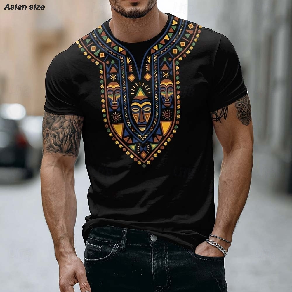 2026 Mens African Tribal Mask  - đánh giá và giá Dashiki Shirt Men