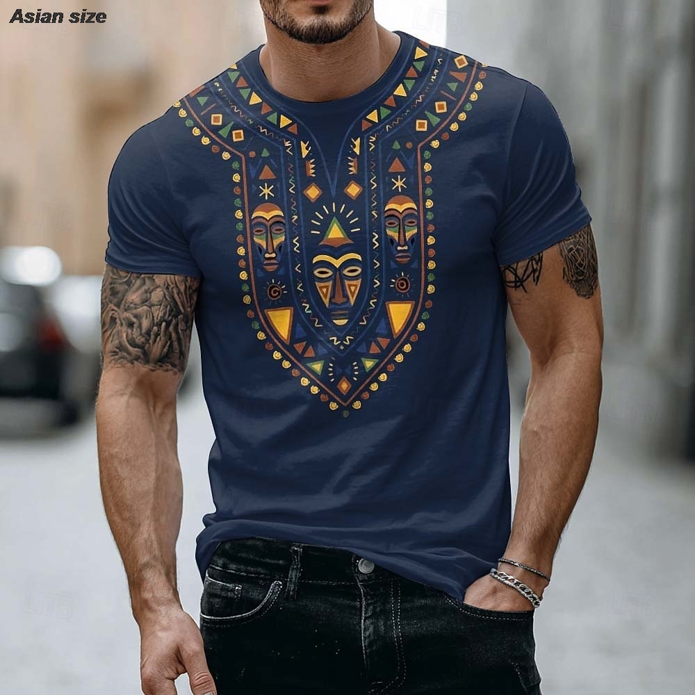 2026 Mens African Tribal Mask  - đánh giá và giá Dashiki Shirt Men