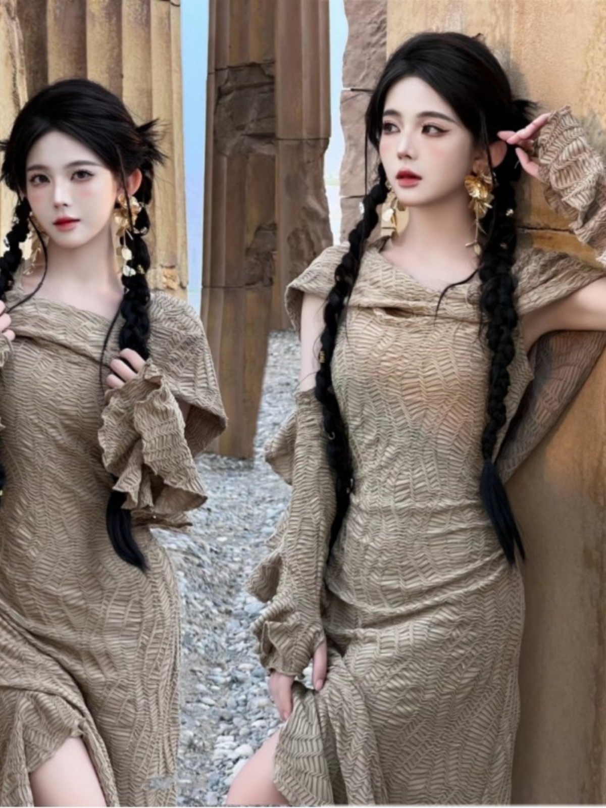 Desert  Themed Long Dress Wome - đánh giá và giá Ethnic Clothing & Online Fashion Store Khaadi Pk