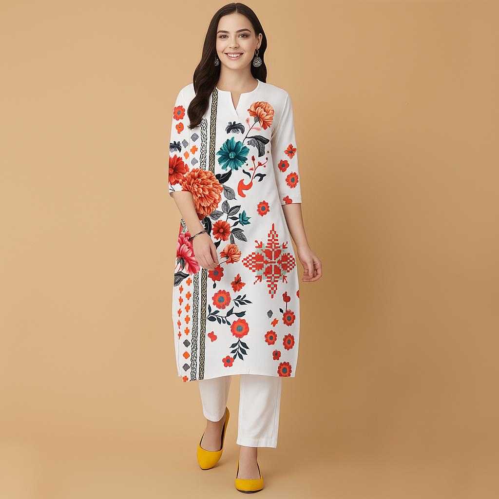 Muslim Flowers Kurt Christmas  - đánh giá và giá Ethnic Fashion Kurtis
